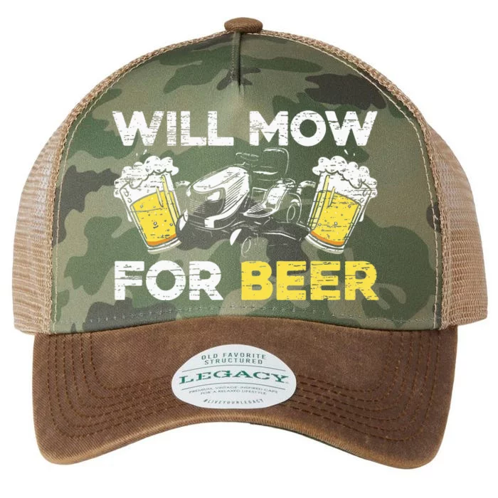 Will Mow For Beer Mower Lawn Mowing Legacy Tie Dye Trucker Hat