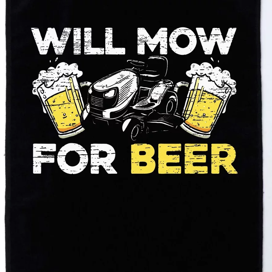 Will Mow For Beer Mower Lawn Mowing Platinum Collection Golf Towel