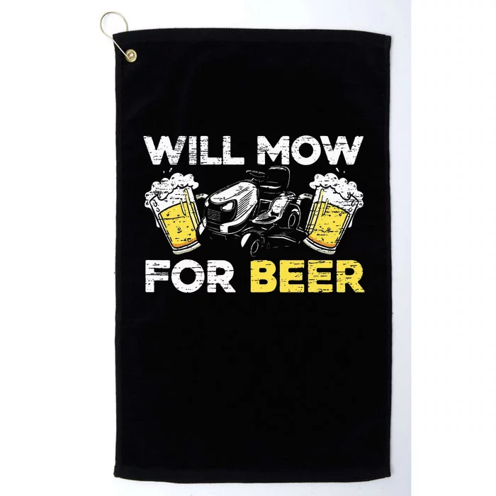 Will Mow For Beer Mower Lawn Mowing Platinum Collection Golf Towel