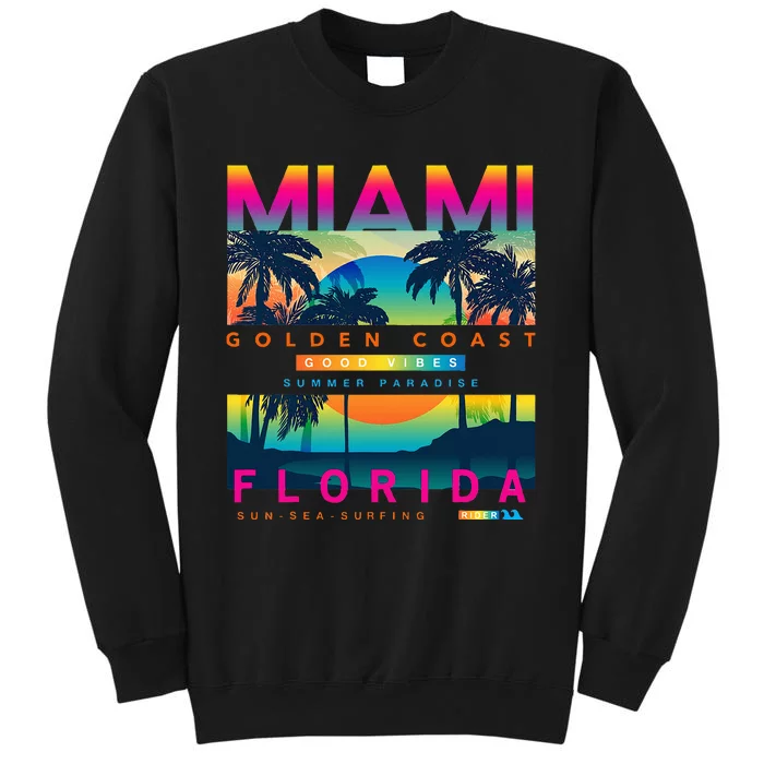 Wear Miami Florida Miami Colorful Sunrise Tall Sweatshirt