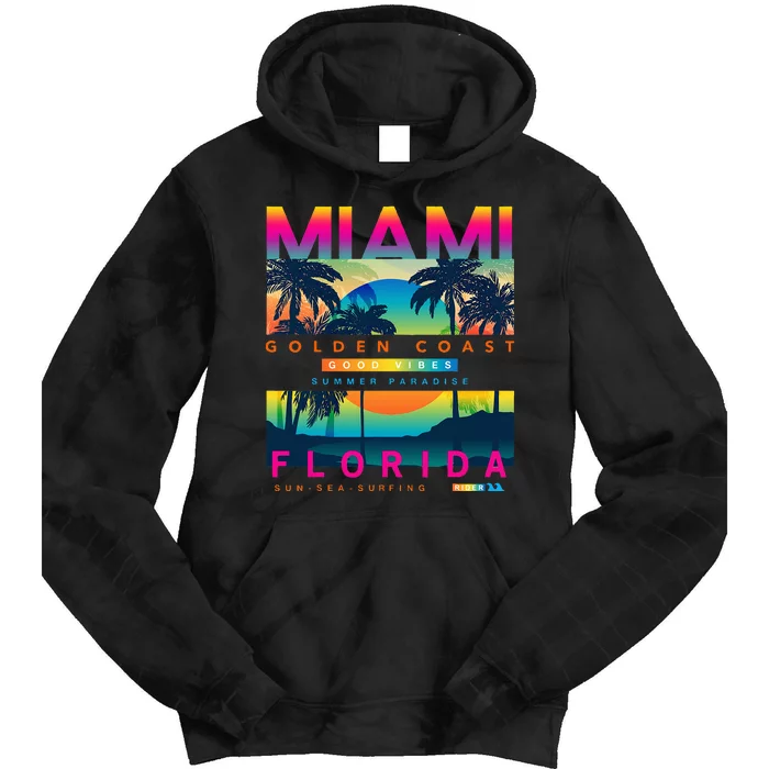 Wear Miami Florida Miami Colorful Sunrise Tie Dye Hoodie