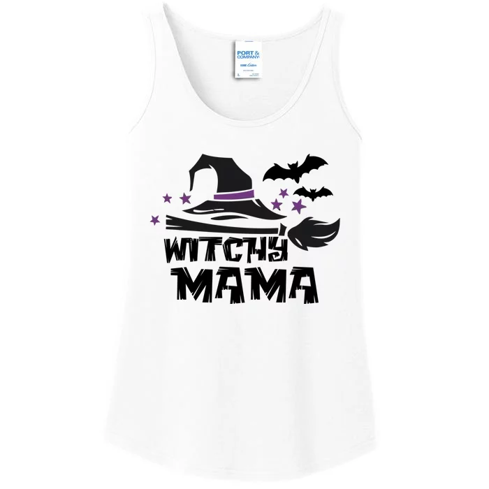 Witchy Mama Funny Halloween Witch Mom Spooky Cute Gift Ladies Essential Tank