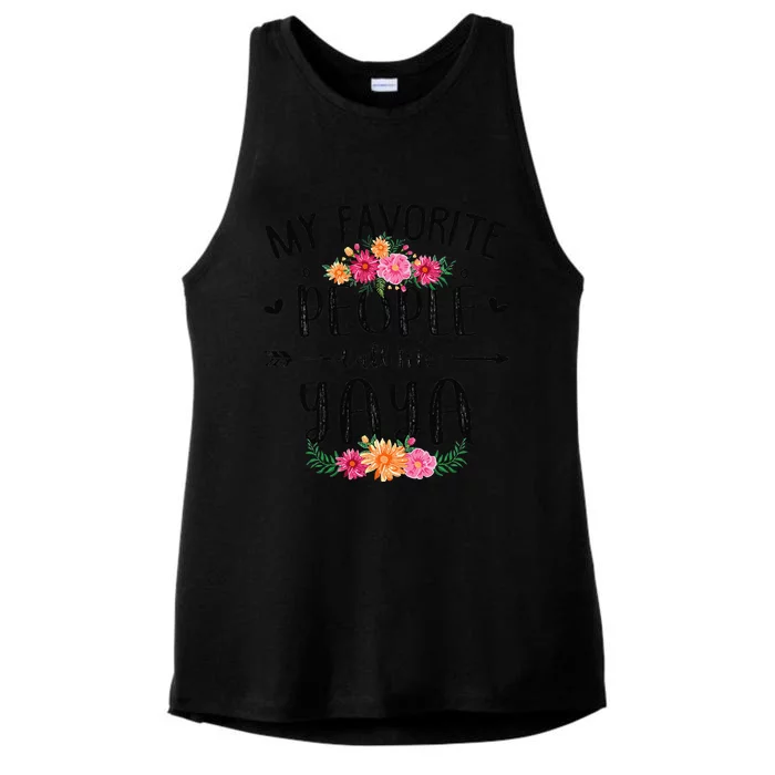 Womens My Favorite People Call Me Yaya Mother's Day Gift Ladies Tri-Blend Wicking Tank