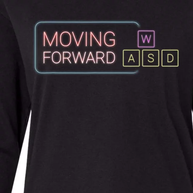 Wasd Moving Forward Retro Pc Gaming Inspirational Womens Cotton Relaxed Long Sleeve T-Shirt