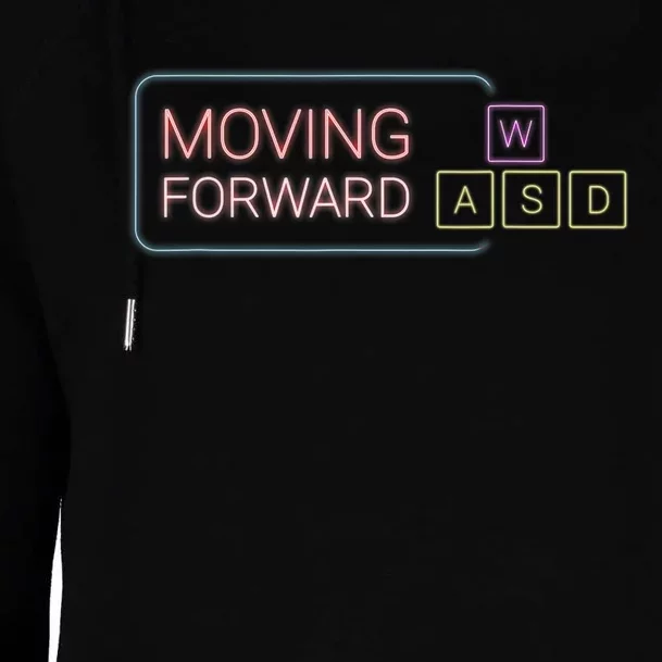 Wasd Moving Forward Retro Pc Gaming Inspirational Womens Funnel Neck Pullover Hood