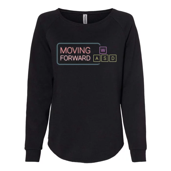 Wasd Moving Forward Retro Pc Gaming Inspirational Womens California Wash Sweatshirt