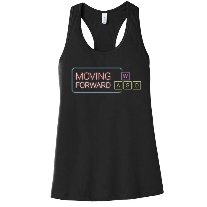 Wasd Moving Forward Retro Pc Gaming Inspirational Women's Racerback Tank