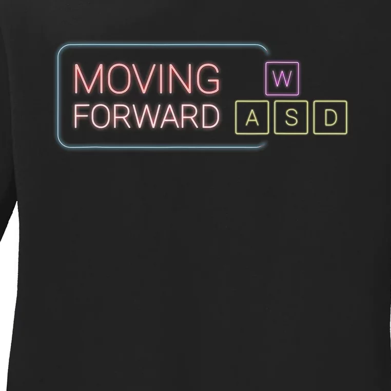 Wasd Moving Forward Retro Pc Gaming Inspirational Ladies Long Sleeve Shirt