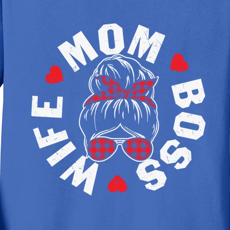 Wo Mama Grandma Mothers Day Clothing Love Mom Wife Boss Gift Kids Long Sleeve Shirt