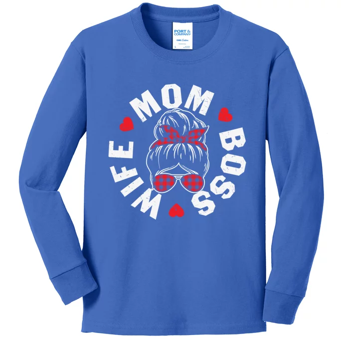 Wo Mama Grandma Mothers Day Clothing Love Mom Wife Boss Gift Kids Long Sleeve Shirt