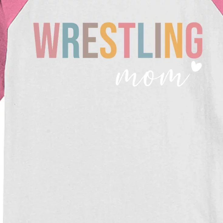 Wrestling Mom Gift Kids Colorblock Raglan Jersey