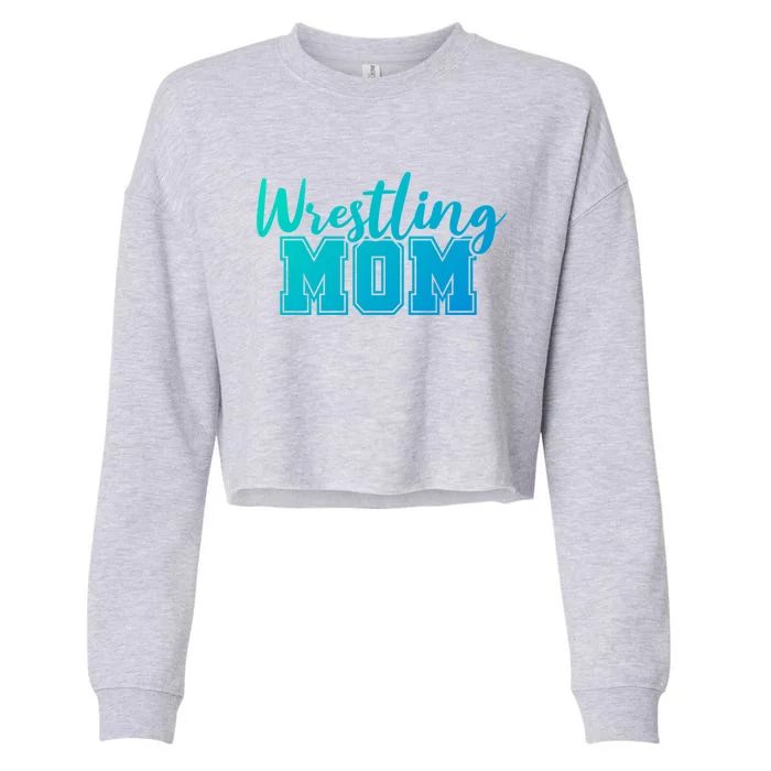 Wrestling Mom Gift Cropped Pullover Crew