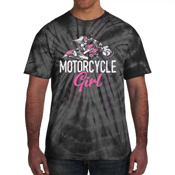 Womens Motorcycle Girl Bike Motor Motorcycle Tie-Dye T-Shirt