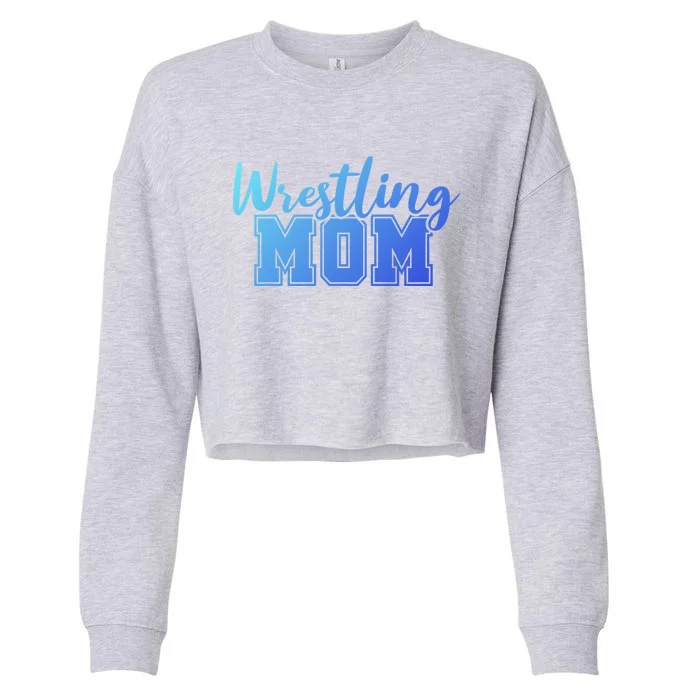 Wrestling Mom Gift Cropped Pullover Crew