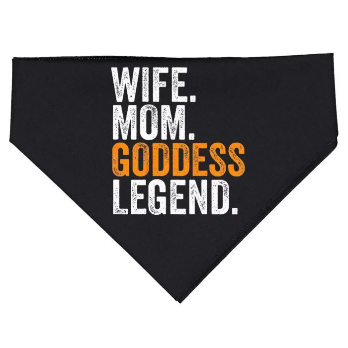 Wife Mom Goddess Legend Funny Occupation Office USA-Made Doggie Bandana