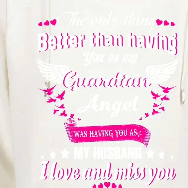 Wifes Moms Grandmas Lost Husband Dad Grandpa Guardian Angel Gift Womens Funnel Neck Pullover Hood