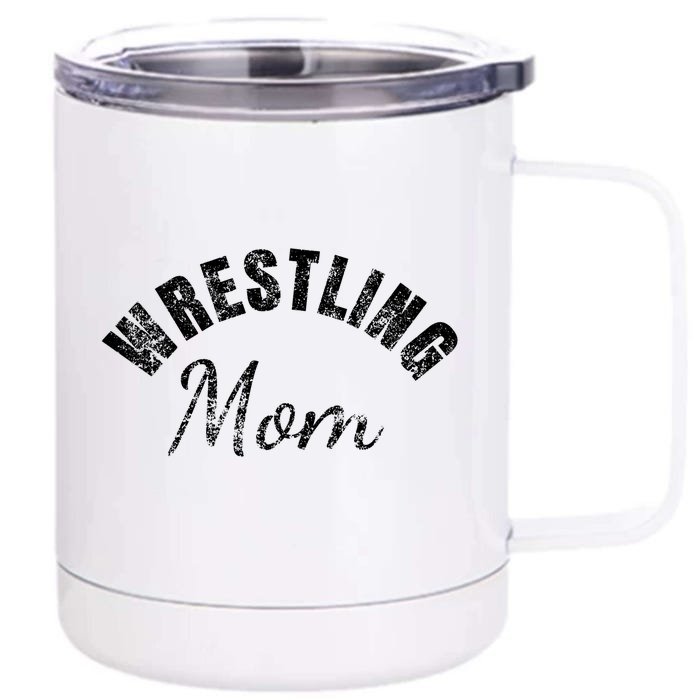 Wrestling Mom Gift Vintage Great Gift Front & Back 12oz Stainless Steel Tumbler Cup