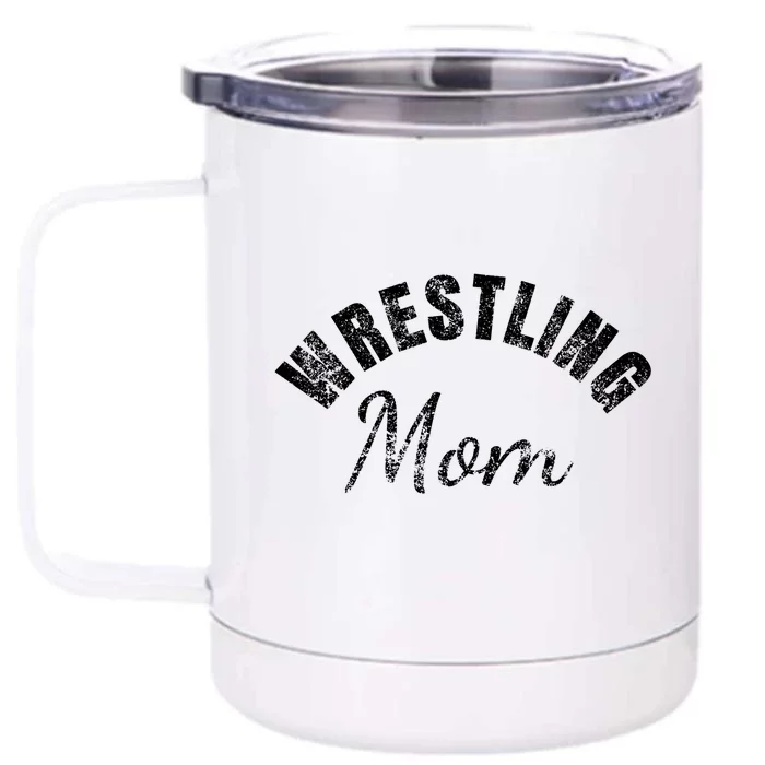 Wrestling Mom Gift Vintage Great Gift Front & Back 12oz Stainless Steel Tumbler Cup