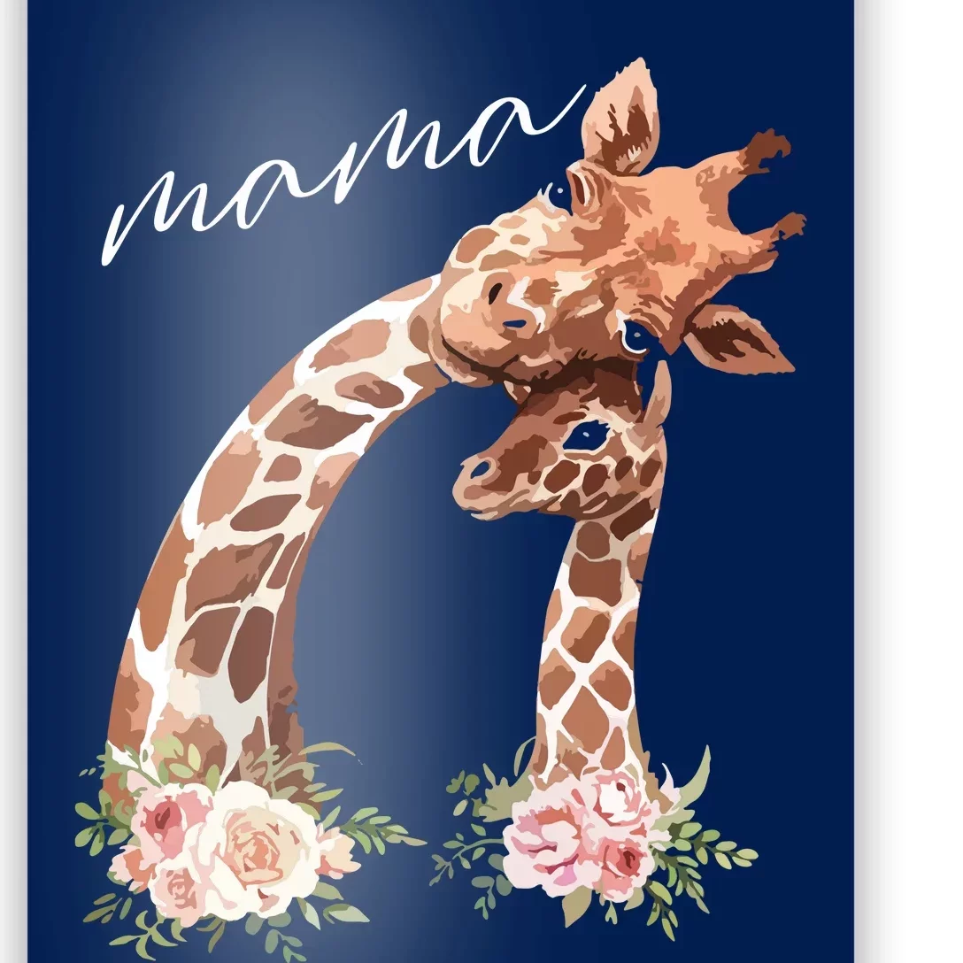 Womens Mama Giraffe Shirts New Mom Mommy Gift For Mothers Day Poster