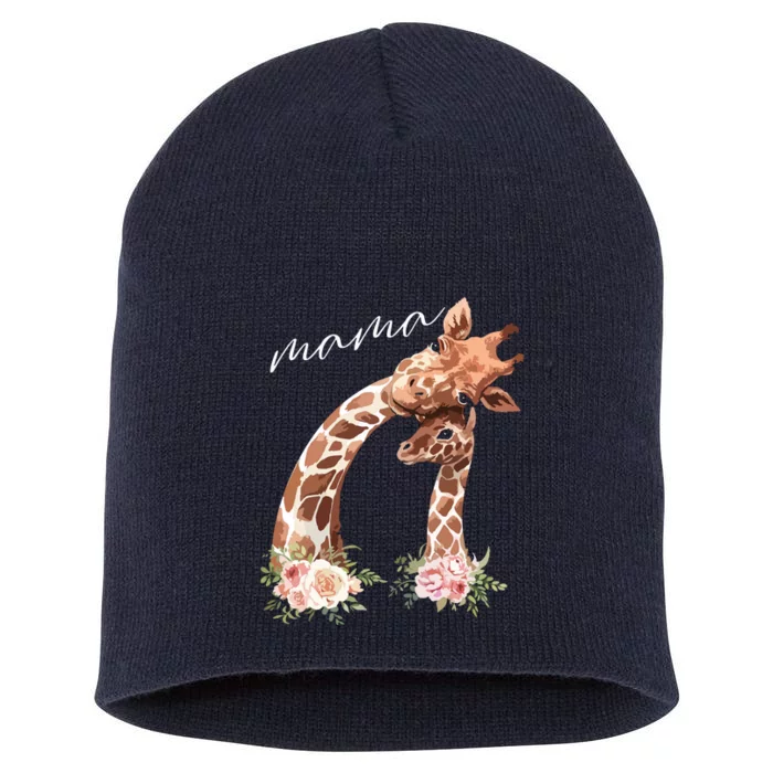 Womens Mama Giraffe Shirts New Mom Mommy Gift For Mothers Day Short Acrylic Beanie