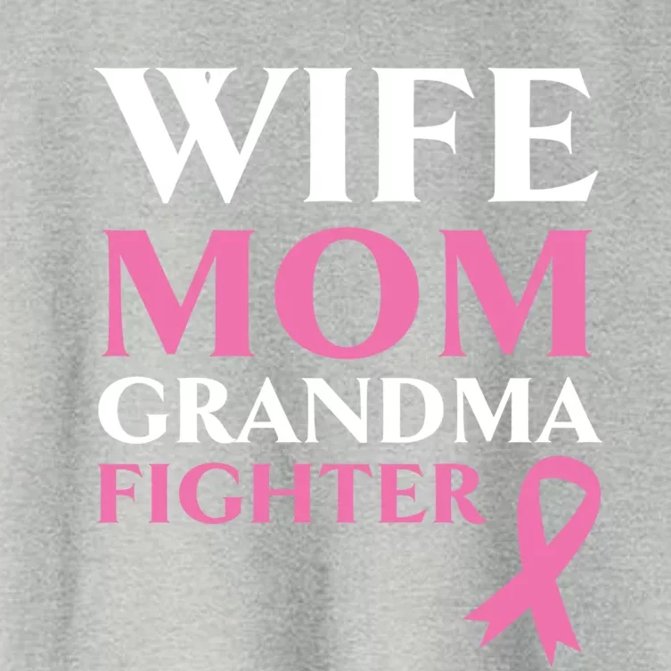 Wife Mom Grandma Fighter Breast Cancer Warrior Cool Gift Women's Crop Top Tee