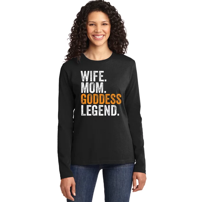 Wife Mom Goddess Legend Funny Occupation Office Ladies Long Sleeve Shirt