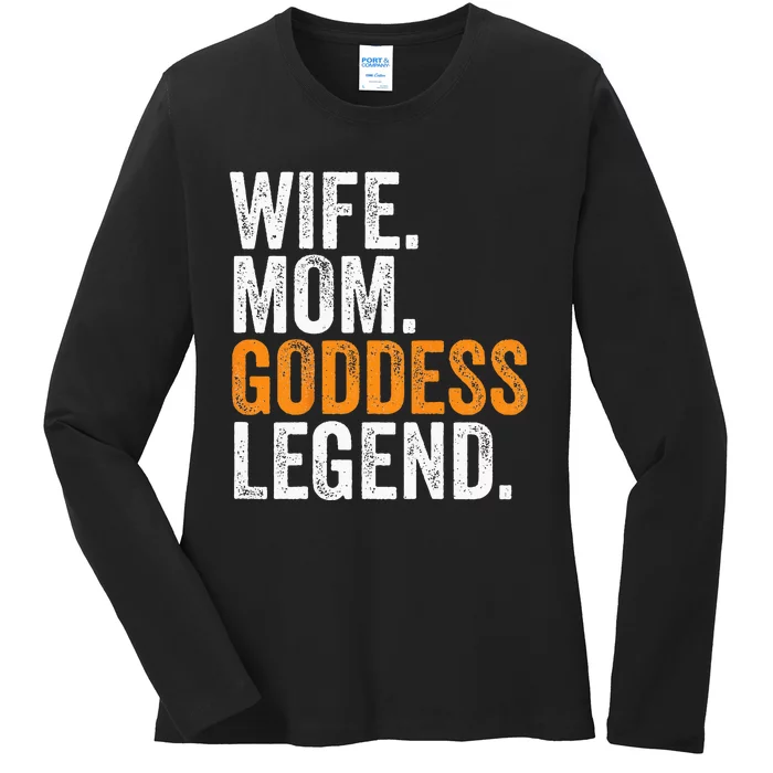 Wife Mom Goddess Legend Funny Occupation Office Ladies Long Sleeve Shirt