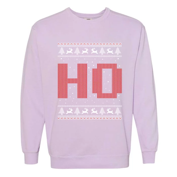 Where My HoS At Ho Matching Couple Santa Ugly Christmas Meaningful Gift Garment-Dyed Sweatshirt