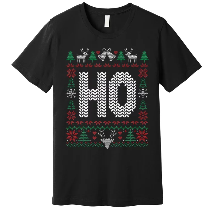 Where My HoS At Ho Matching Couple Christmas Ugly Premium T-Shirt