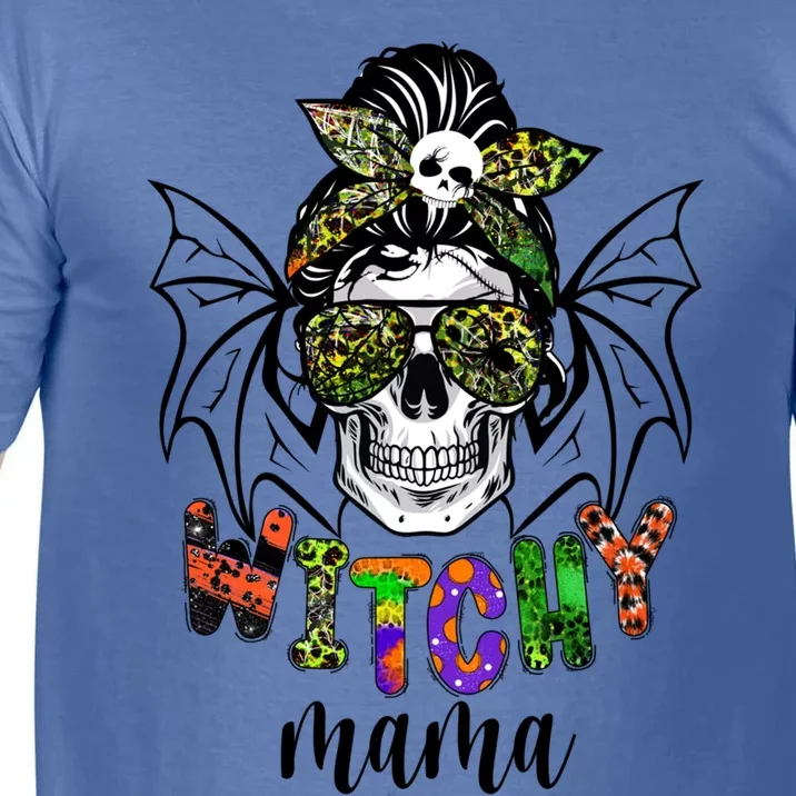 Witchy Mama Halloween Skull Witch Mom Spooky Cool Gift Comfort Colors T-Shirt