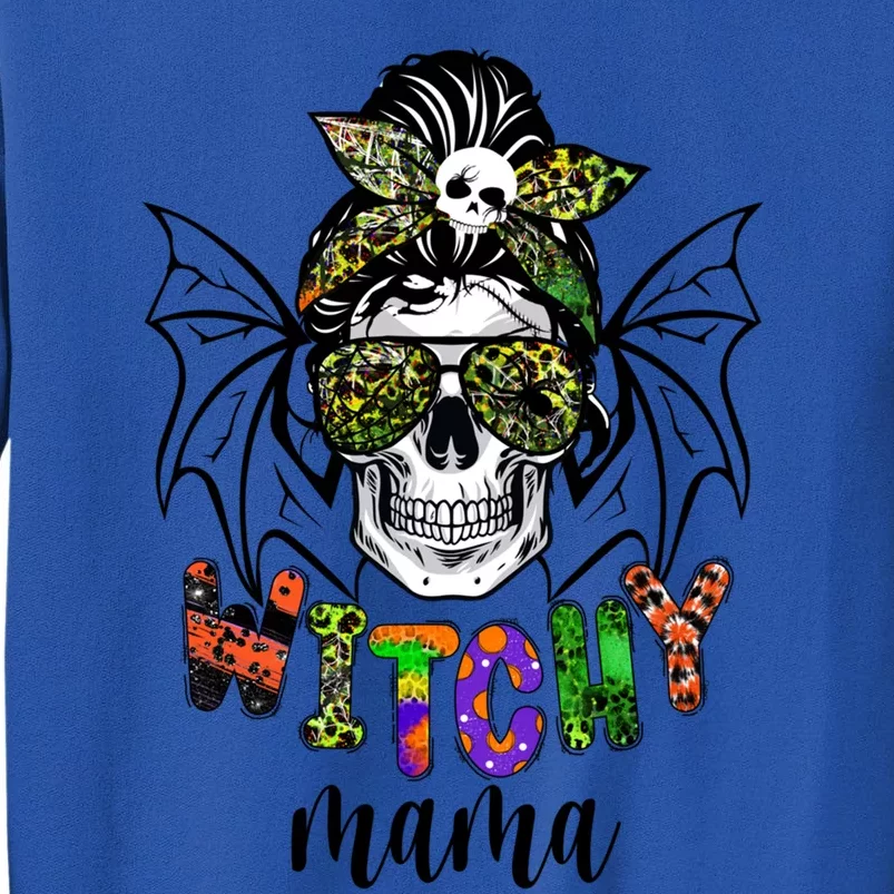 Witchy Mama Halloween Skull Witch Mom Spooky Cool Gift Tall Sweatshirt