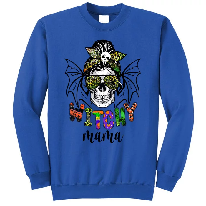 Witchy Mama Halloween Skull Witch Mom Spooky Cool Gift Tall Sweatshirt