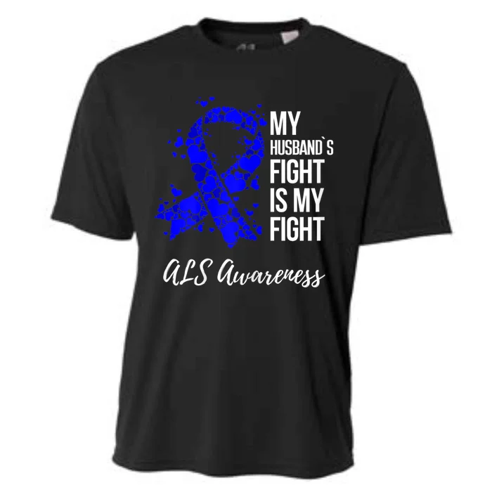 Wo My Husband’s Fight Is My Fight ALS Awareness Cooling Performance Crew T-Shirt