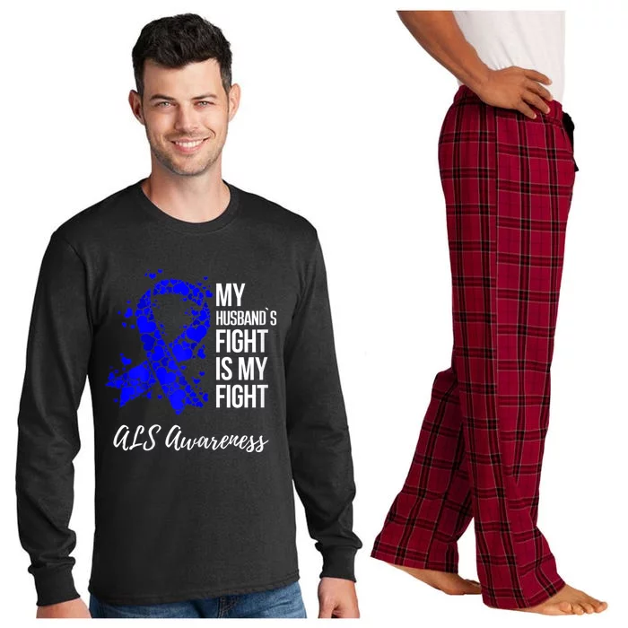 Wo My Husband’s Fight Is My Fight ALS Awareness Long Sleeve Pajama Set