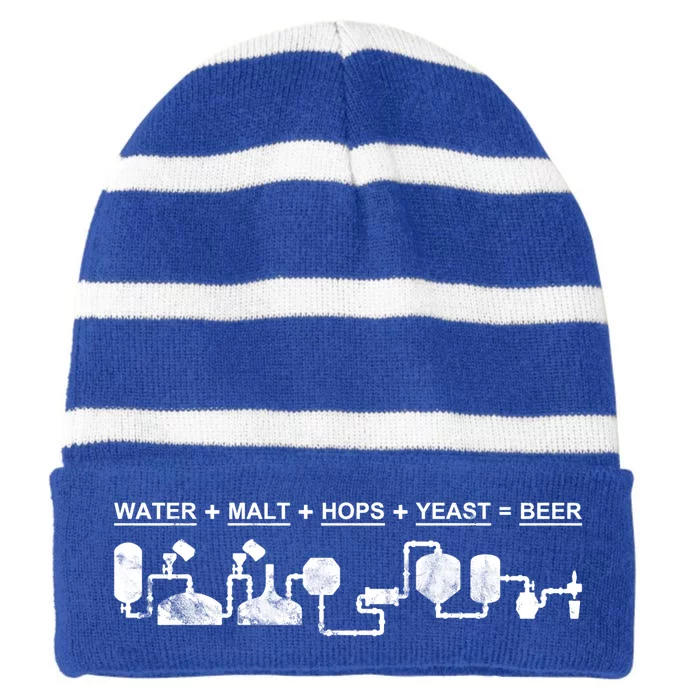 Water Malt Hops Yeast Beer Cycle Diagram Gift Great Gift Striped Beanie with Solid Band