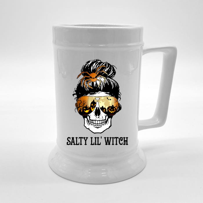 Witchy Mama Halloween Skull Witch Mom Spooky Gift Front & Back Beer Stein