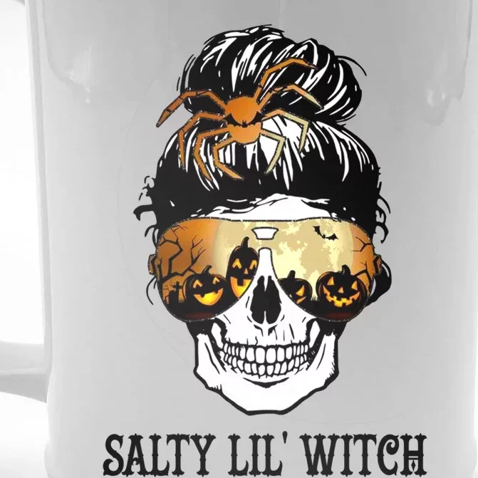 Witchy Mama Halloween Skull Witch Mom Spooky Gift Front & Back Beer Stein