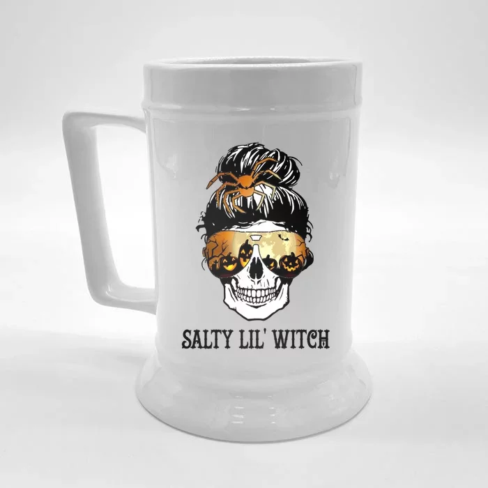 Witchy Mama Halloween Skull Witch Mom Spooky Gift Front & Back Beer Stein