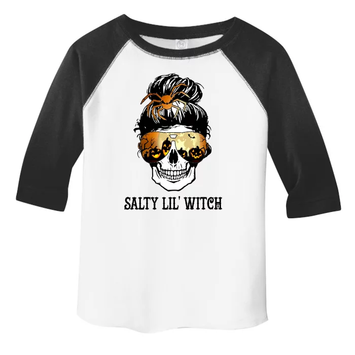 Witchy Mama Halloween Skull Witch Mom Spooky Gift Toddler Fine Jersey T-Shirt