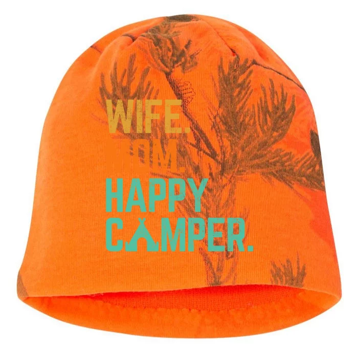 Wife Mom Happy Camper Cute Funny Matching Family Camping Cute Gift Kati - Camo Knit Beanie