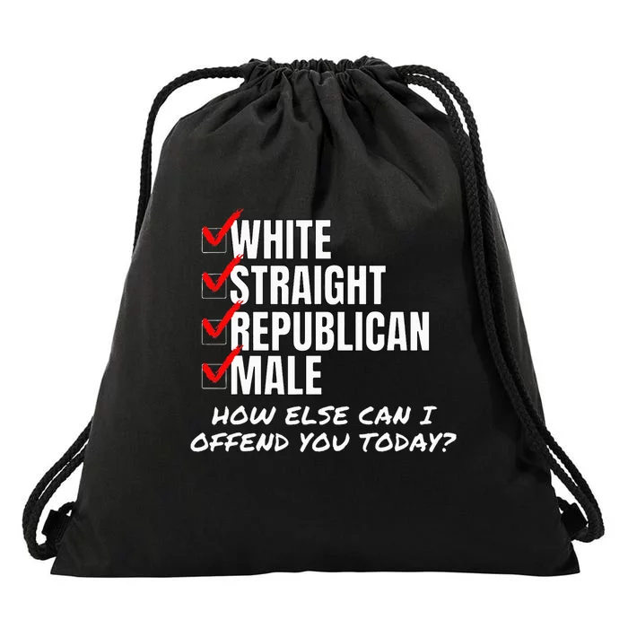 White Male How Can I Offend You Drawstring Bag