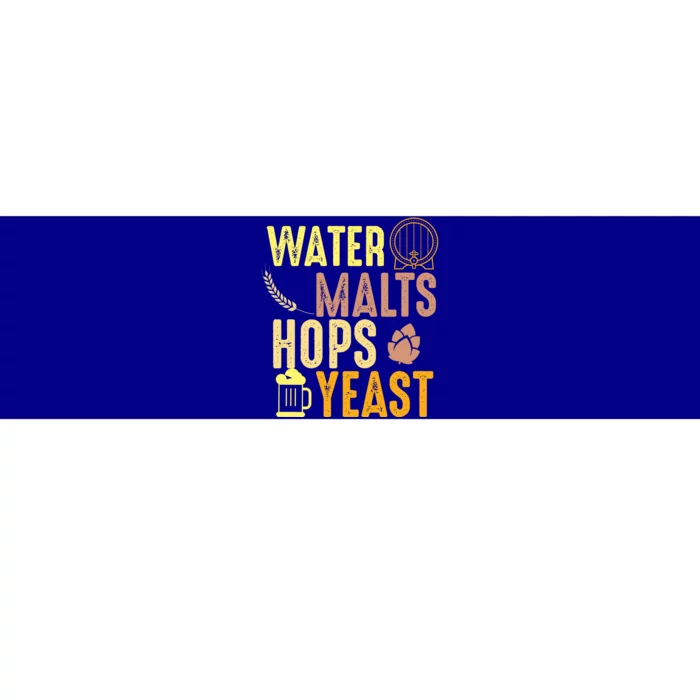 Water Malts Hops Yeast Beer Brewing Ingredients Gift Bumper Sticker