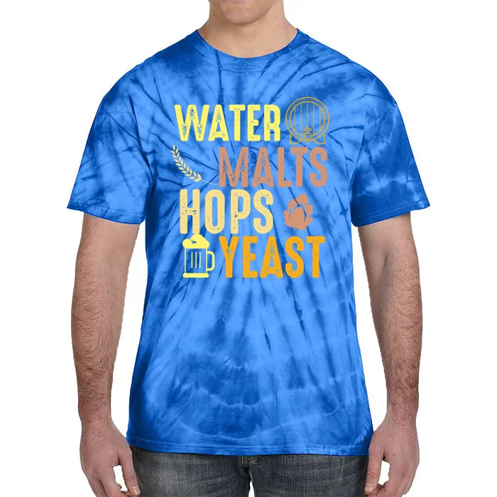 Water Malts Hops Yeast Beer Brewing Ingredients Gift Tie-Dye T-Shirt