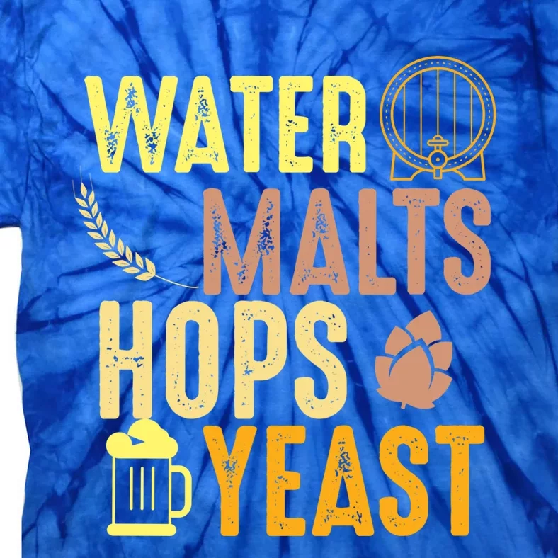 Water Malts Hops Yeast Beer Brewing Ingredients Gift Tie-Dye T-Shirt