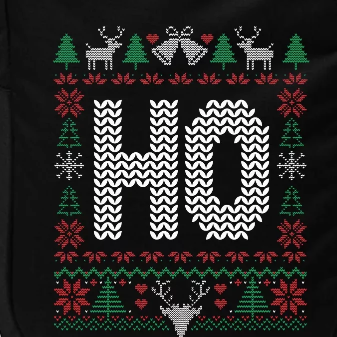 Where My Ho's At Ho Matching Couple Christmas Ugly Sweater Impact Tech Backpack