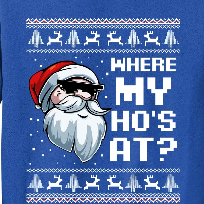 Where My Ho's At Ho Matching Couple Santa Ugly Christmas Great Gift Sweatshirt