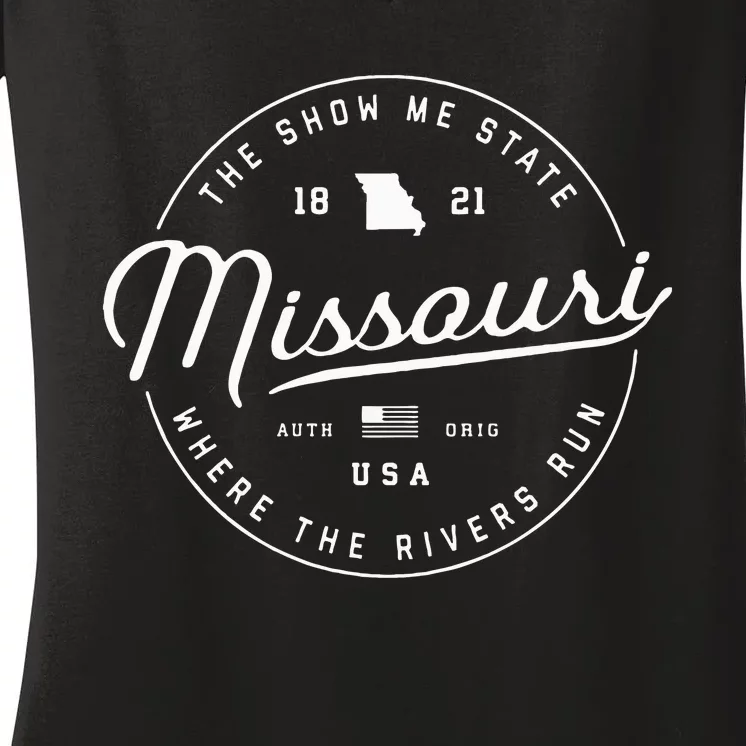 Warm Missouri Hoodie Badge Logo Hooded Women's V-Neck T-Shirt