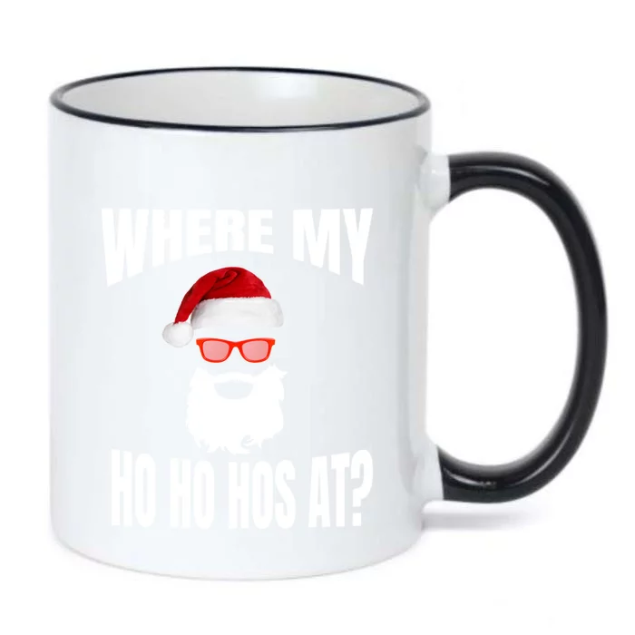 Where My Hos At Christmas Santa Ho Ho Hos Gift Black Color Changing Mug