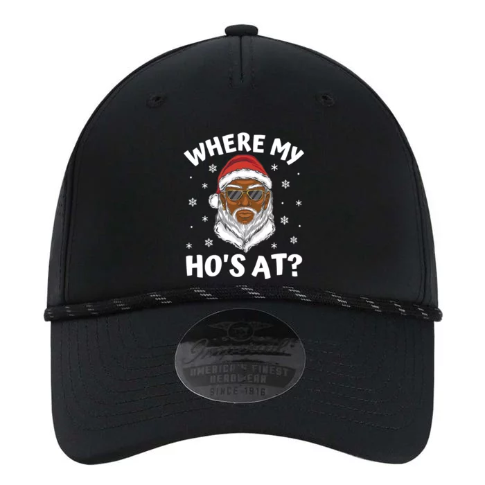 Where My HoS At Christmas Black African American Santa Xmas Cute Gift Performance The Dyno Cap