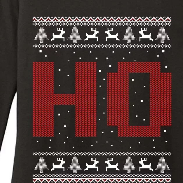 Where My HoS At Ho Matching Couple Santa Ugly Christmas Gift Womens CVC Long Sleeve Shirt